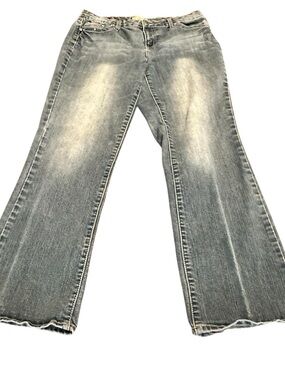 Earl Jean Women’s Cowgirl Winged Rhinestone Jeans Size 12